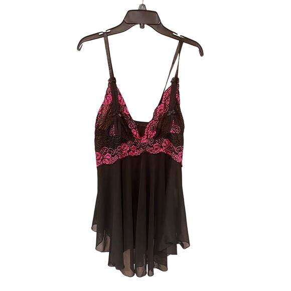 Pink and black lingerie top - Picture 1 of 2